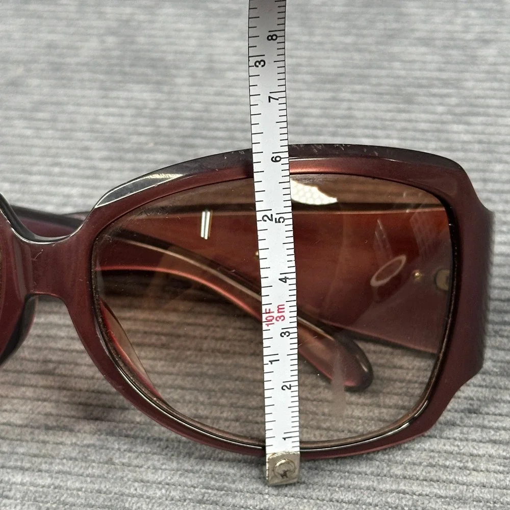 Marc Jacobs Burgundy Y2k Oversized Square Sunglasses Gold Logo MMJ 096/S